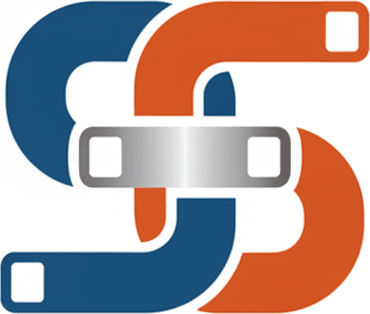 Логотип МСК Строймат: абстрактный символ из профильных труб для каркасного строительства.